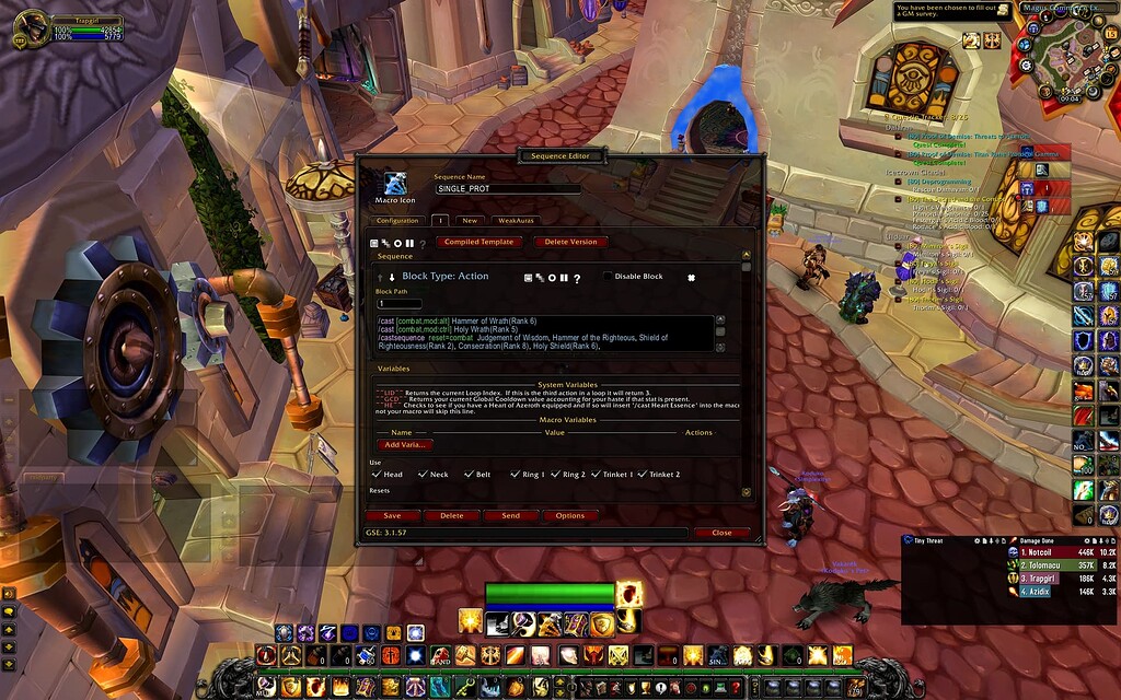 Awesome prot paladin macro for multi target single target and specific